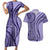 Samoa Siapo Arty Couples Matching Short Sleeve Bodycon Dress and Hawaiian Shirt Purple Style LT9 Purple - Polynesian Pride