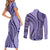 Samoa Siapo Arty Couples Matching Short Sleeve Bodycon Dress and Long Sleeve Button Shirt Purple Style LT9 - Polynesian Pride