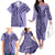 Samoa Siapo Arty Family Matching Off Shoulder Long Sleeve Dress and Hawaiian Shirt Purple Style LT9 - Polynesian Pride