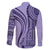 Samoa Siapo Arty Family Matching Off Shoulder Long Sleeve Dress and Hawaiian Shirt Purple Style LT9 - Polynesian Pride