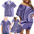 Samoa Siapo Arty Family Matching Off Shoulder Short Dress and Hawaiian Shirt Purple Style LT9 - Polynesian Pride