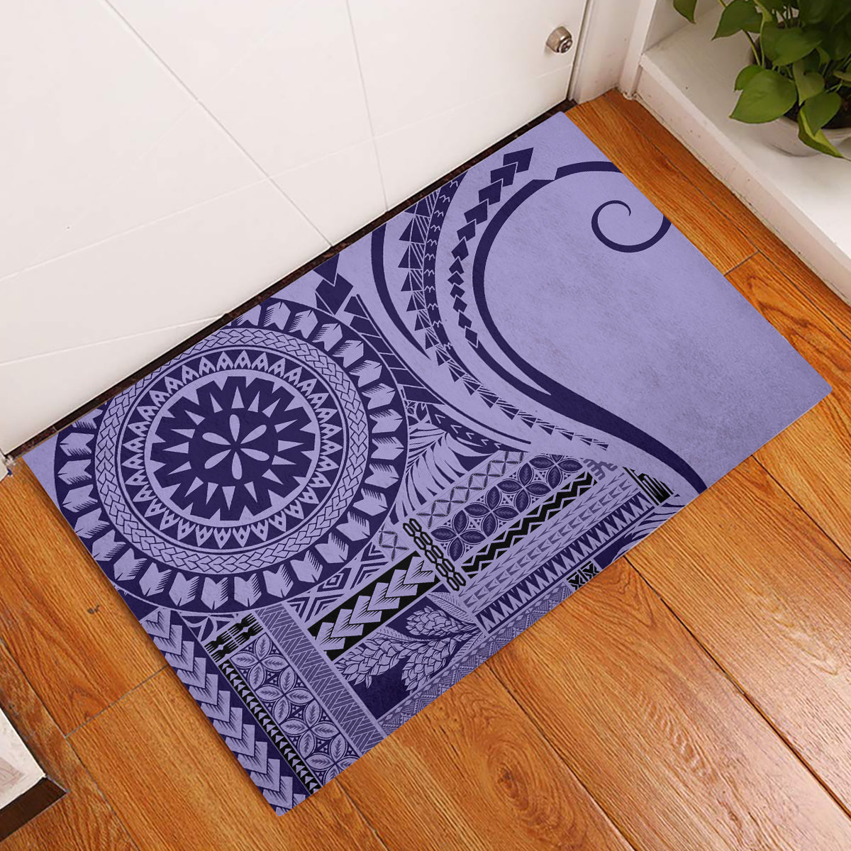 Samoa Siapo Arty Rubber Doormat Purple Style LT9 Purple - Polynesian Pride