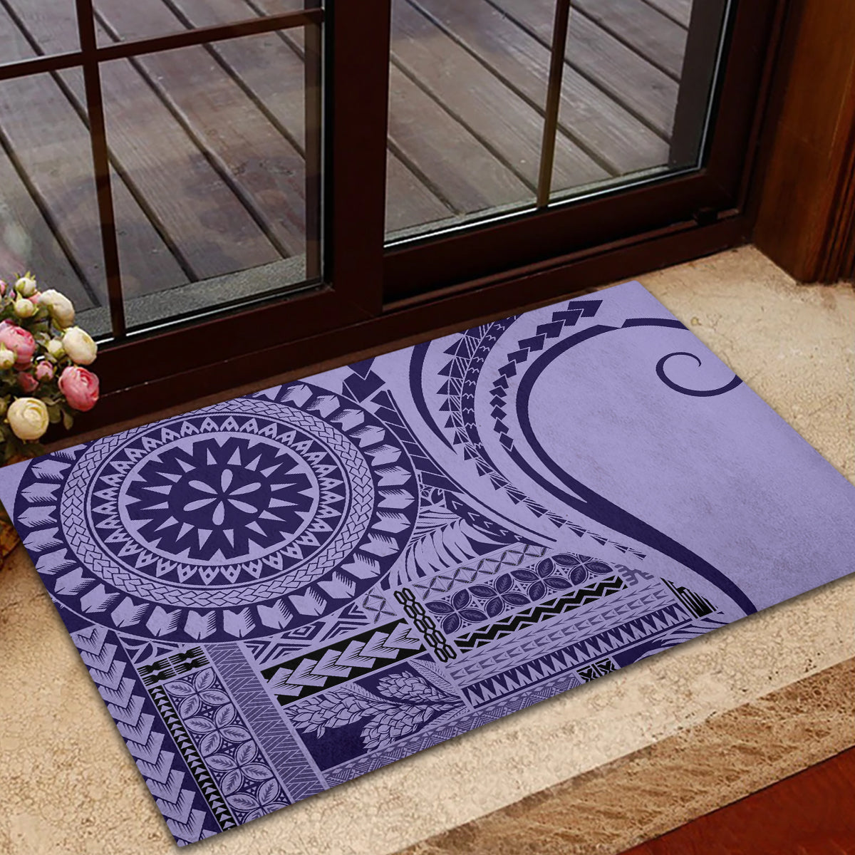 Samoa Siapo Arty Rubber Doormat Purple Style LT9 - Polynesian Pride