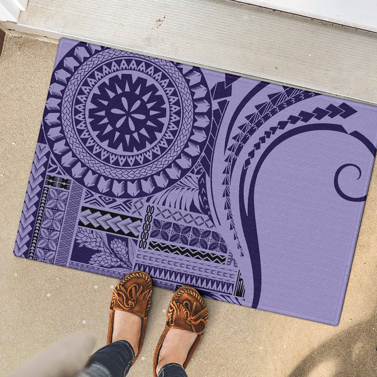 Samoa Siapo Arty Rubber Doormat Purple Style LT9 - Polynesian Pride