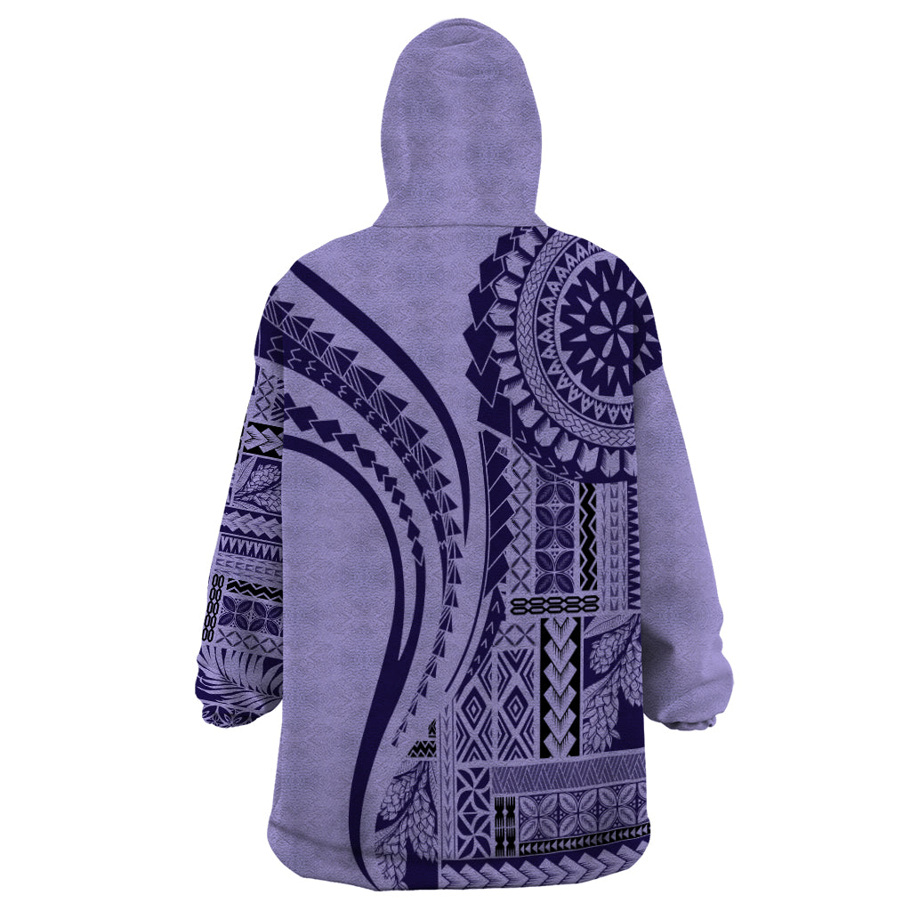 Samoa Siapo Arty Wearable Blanket Hoodie Purple Style LT9 - Polynesian Pride