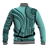 Samoa Siapo Arty Baseball Jacket Turquoise Style LT9 - Polynesian Pride