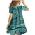 Samoa Siapo Arty Family Matching Mermaid Dress and Hawaiian Shirt Turquoise Style LT9 - Polynesian Pride