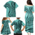 Samoa Siapo Arty Family Matching Puletasi Dress and Hawaiian Shirt Turquoise Style LT9 - Polynesian Pride