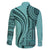 Samoa Siapo Arty Family Matching Short Sleeve Bodycon Dress and Hawaiian Shirt Turquoise Style LT9 - Polynesian Pride