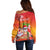 Personalised Wishes in Tahitian Christmas Off Shoulder Sweater French Polynesia Santa Beach LT9 - Polynesian Pride