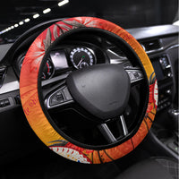 Wishes in Tahitian Christmas Steering Wheel Cover French Polynesia Santa Beach LT9 Universal Fit Red - Polynesian Pride