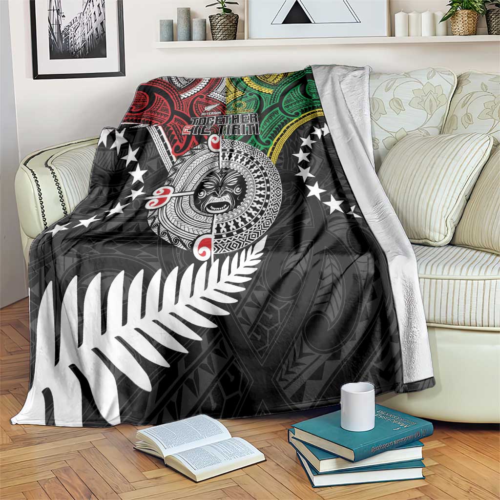 Aotearoa and Cook Islands Mo Te Tiriti Blanket New Zealand Honour The Treaty Ake!Ake!Ake! LT9 Green - Polynesian Pride
