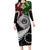 Aotearoa and Cook Islands Mo Te Tiriti Long Sleeve Bodycon Dress New Zealand Honour The Treaty Ake!Ake!Ake!