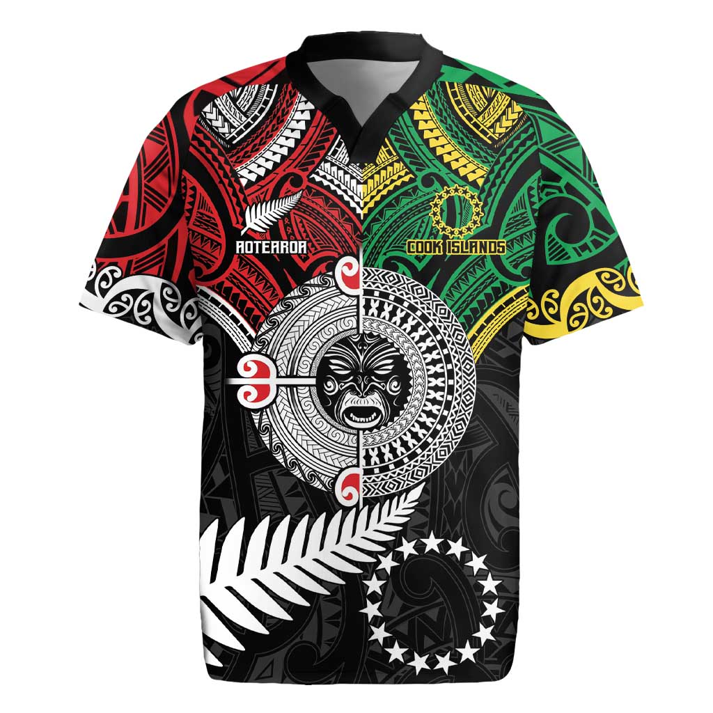 Aotearoa and Cook Islands Mo Te Tiriti Rugby Jersey New Zealand Honour The Treaty Ake!Ake!Ake! LT9 Green - Polynesian Pride