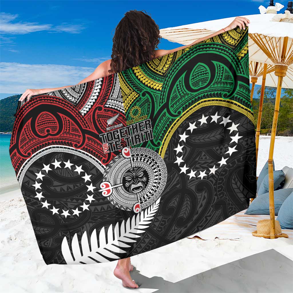 Aotearoa and Cook Islands Mo Te Tiriti Sarong New Zealand Honour The Treaty Ake!Ake!Ake! LT9 One Size 44 x 66 inches Green - Polynesian Pride