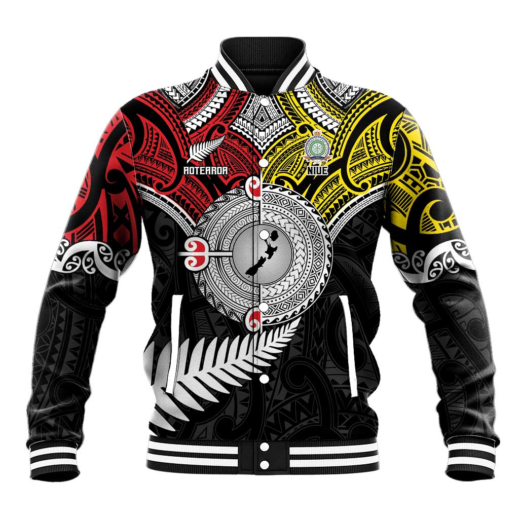 Aotearoa and Niue Mo Te Tiriti Baseball Jacket New Zealand Honour The Treaty Ake!Ake!Ake! LT9 Unisex Gold - Polynesian Pride