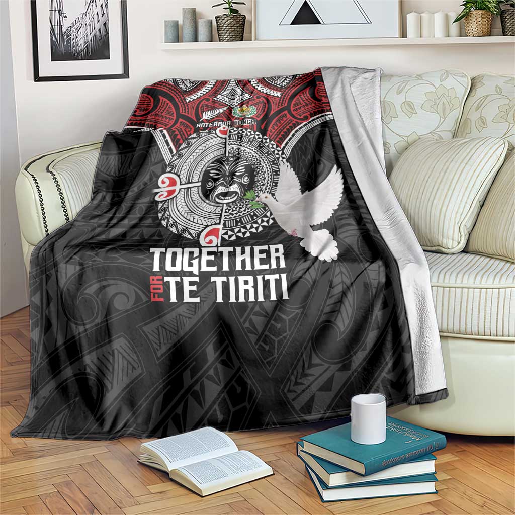 Aotearoa and Tonga Mo Te Tiriti Blanket New Zealand Honour The Treaty Ake!Ake!Ake! LT9 Red - Polynesian Pride