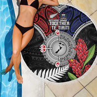 Aotearoa and Samoa Mo Te Tiriti Beach Blanket Tangata Moana Stand with Tangata Whenua LT9 - Polynesian Pride