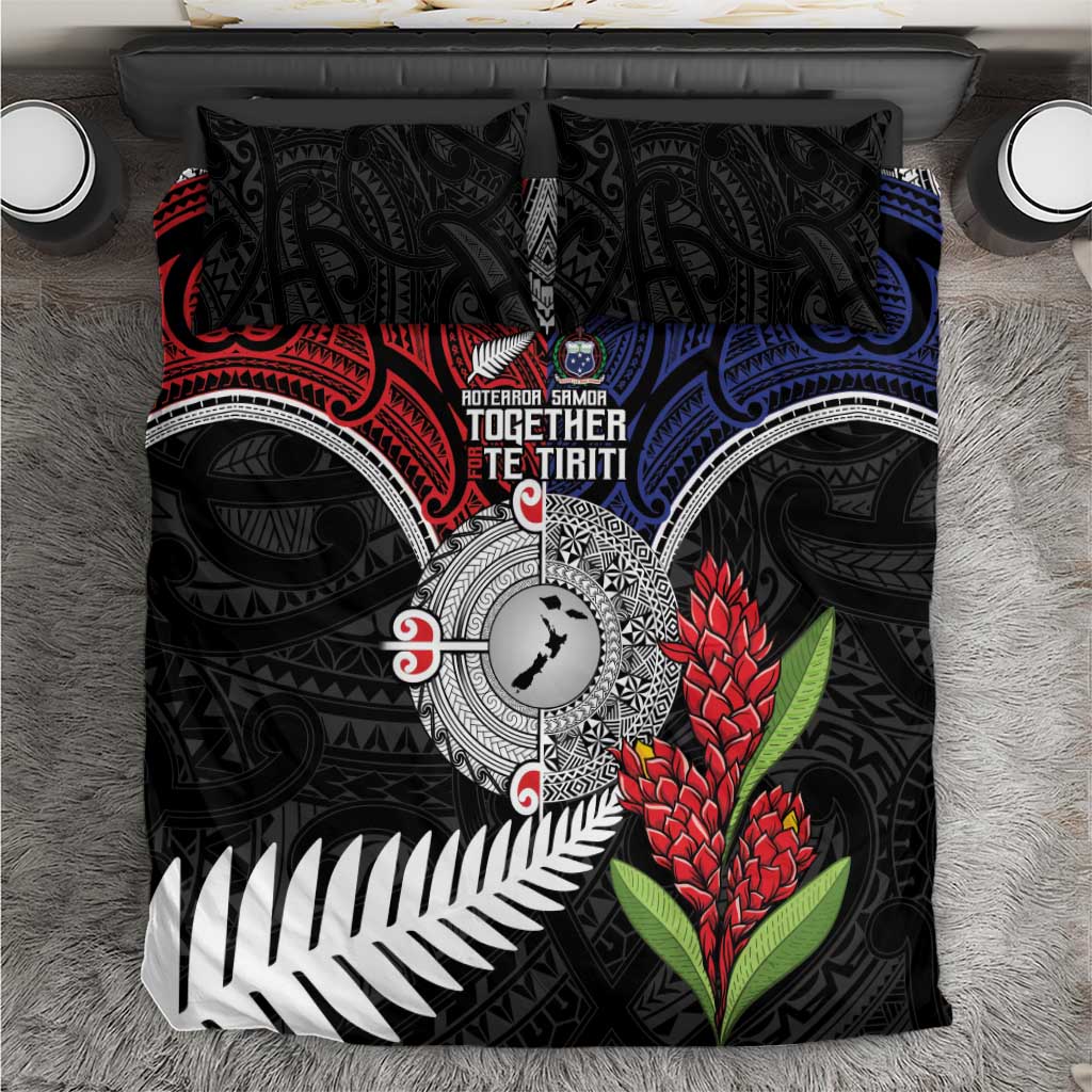 Aotearoa and Samoa Mo Te Tiriti Bedding Set Tangata Moana Stand with Tangata Whenua LT9 Blue - Polynesian Pride