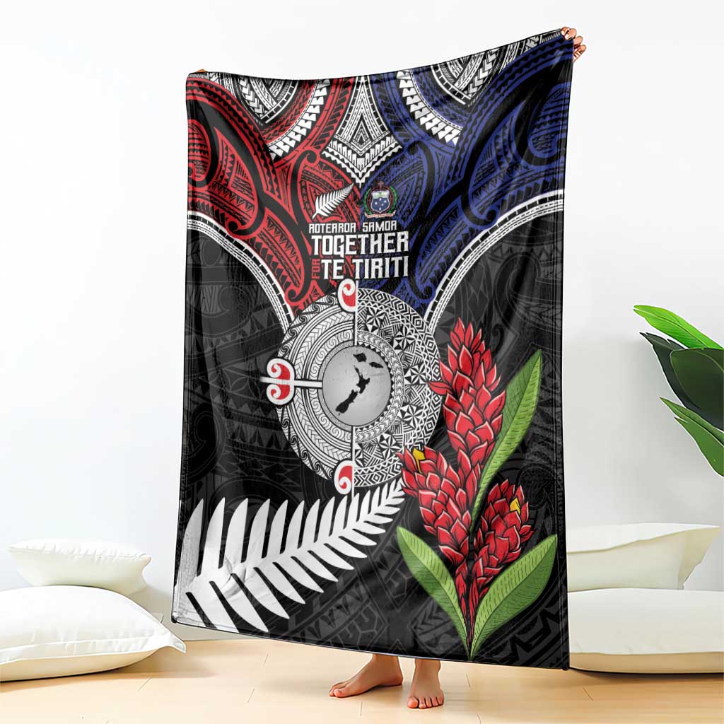 Aotearoa and Samoa Mo Te Tiriti Blanket Tangata Moana Stand with Tangata Whenua LT9 - Polynesian Pride
