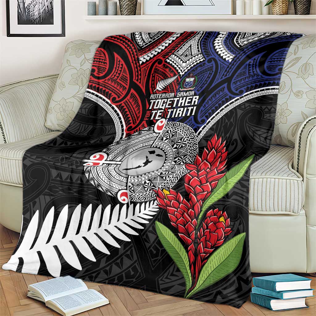 Aotearoa and Samoa Mo Te Tiriti Blanket Tangata Moana Stand with Tangata Whenua LT9 - Polynesian Pride
