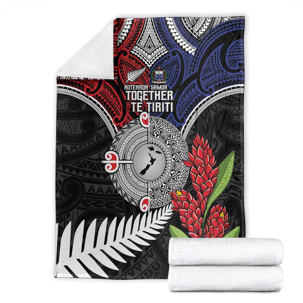Aotearoa and Samoa Mo Te Tiriti Blanket Tangata Moana Stand with Tangata Whenua LT9 - Polynesian Pride