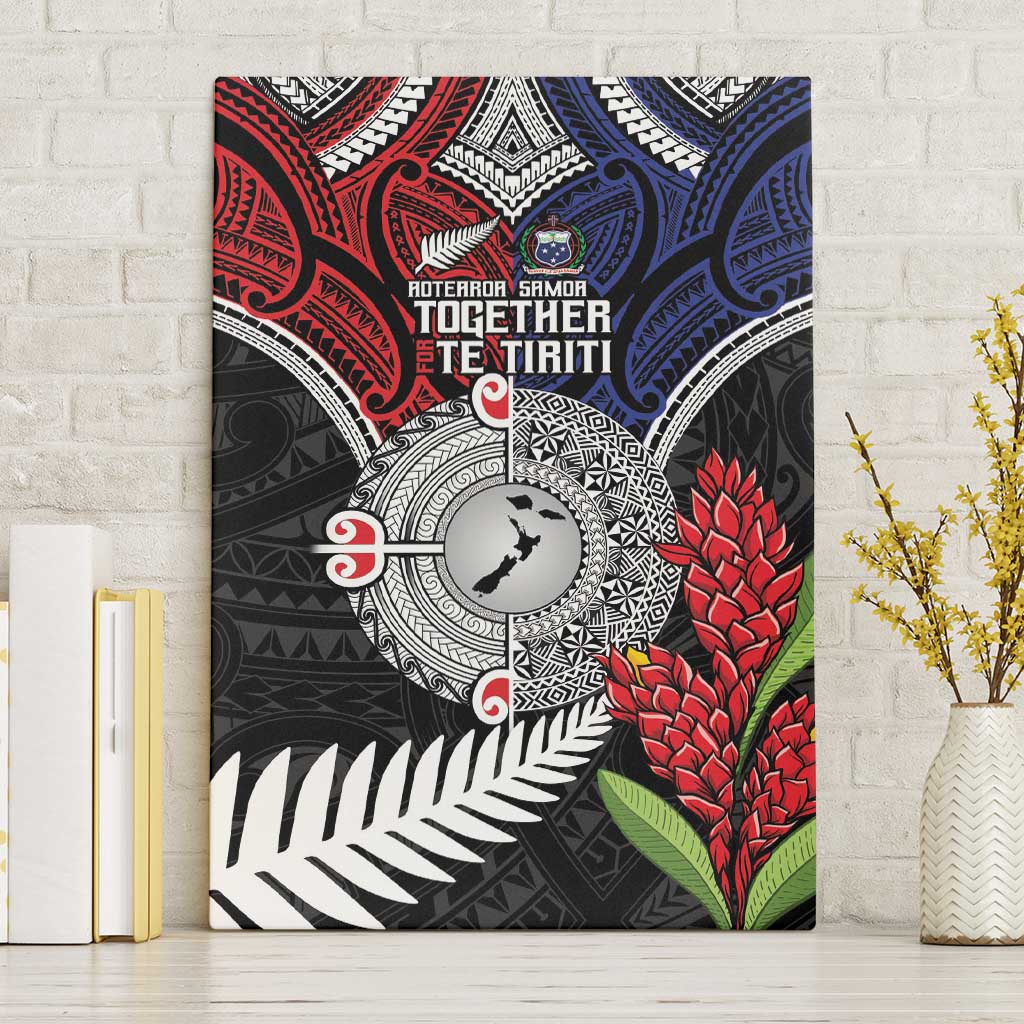 Aotearoa and Samoa Mo Te Tiriti Canvas Wall Art Tangata Moana Stand with Tangata Whenua