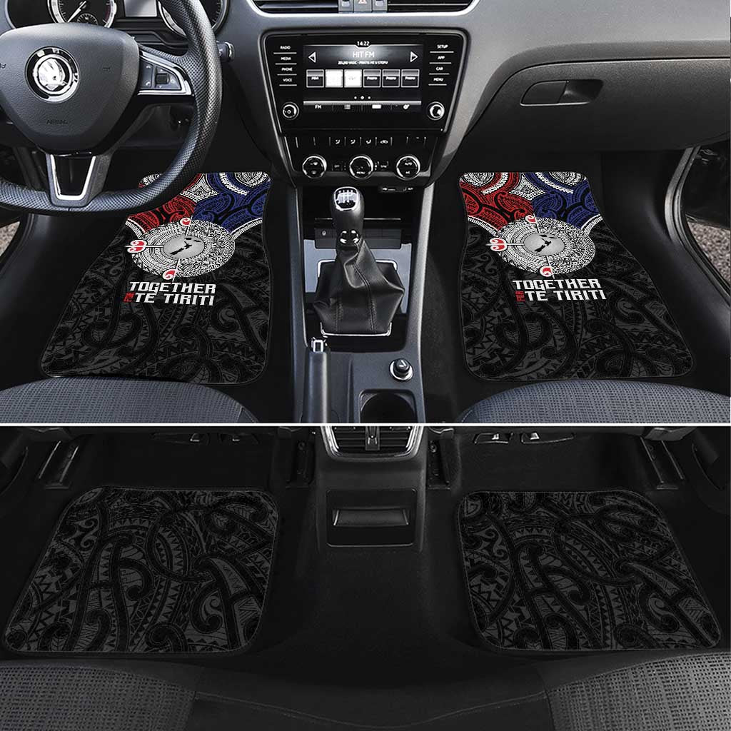 Aotearoa and Samoa Mo Te Tiriti Car Mats Tangata Moana Stand with Tangata Whenua LT9 Set 4pcs Blue - Polynesian Pride