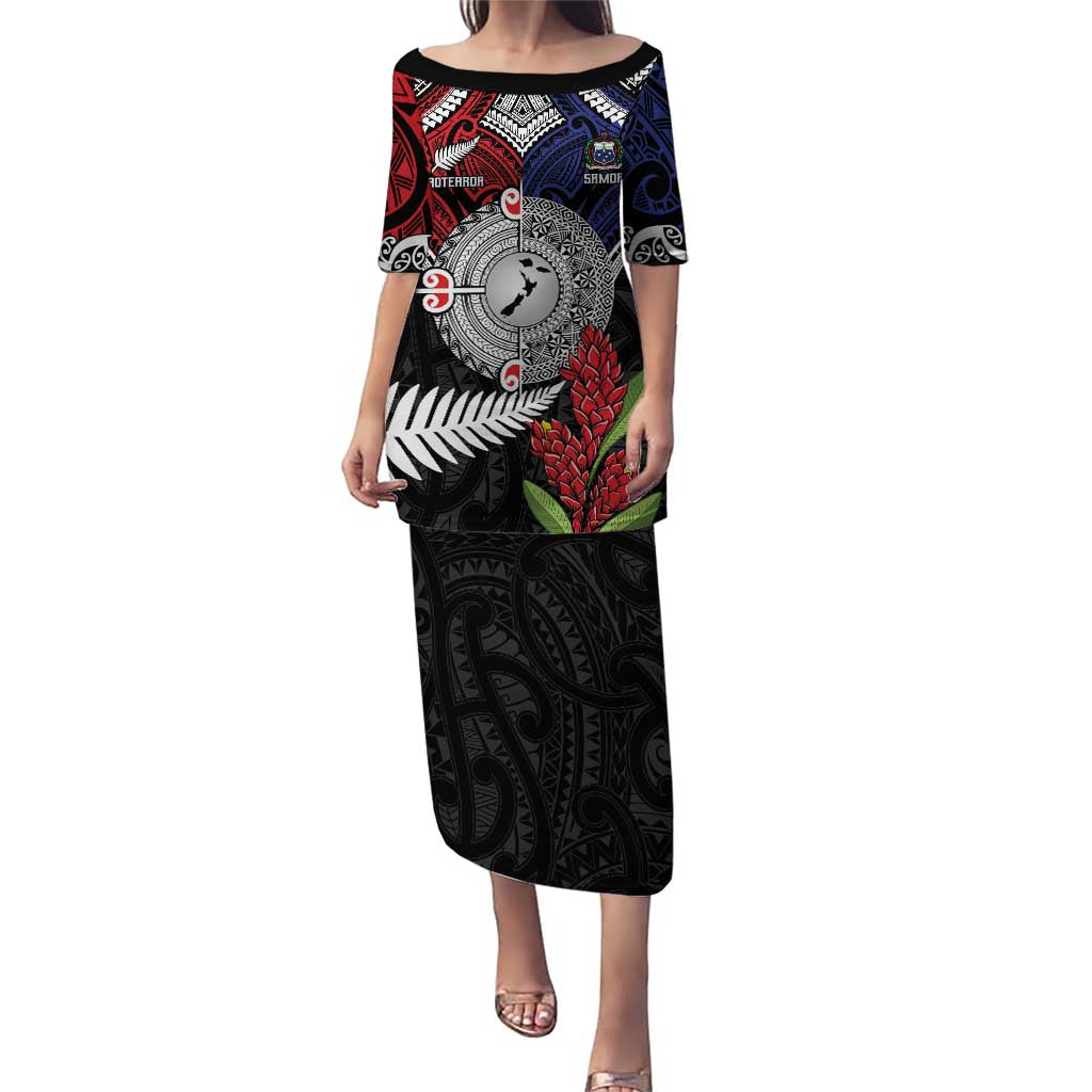 Aotearoa and Samoa Mo Te Tiriti Puletasi Tangata Moana Stand with Tangata Whenua LT9 Long Dress Blue - Polynesian Pride