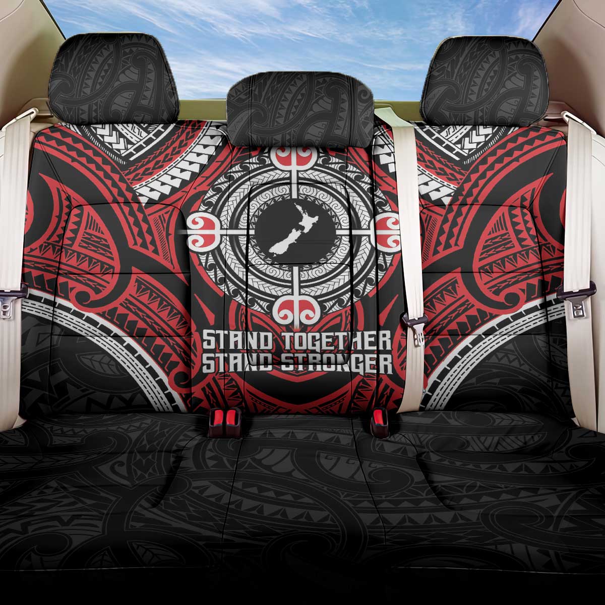 Aotearoa Proud To Be Maori Back Car Seat Cover New Zealand Fight Together LT9 One Size Red - Polynesian Pride