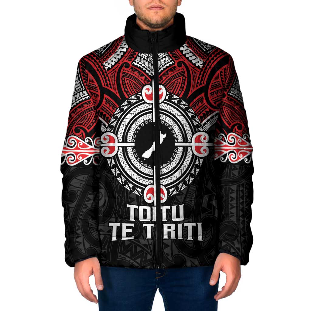 Aotearoa Proud To Be Maori Padded Jacket New Zealand Fight Together LT9 Men Black - Polynesian Pride