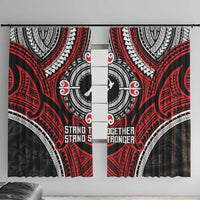 Aotearoa Proud To Be Maori Window Curtain New Zealand Fight Together LT9 With Hooks Red - Polynesian Pride