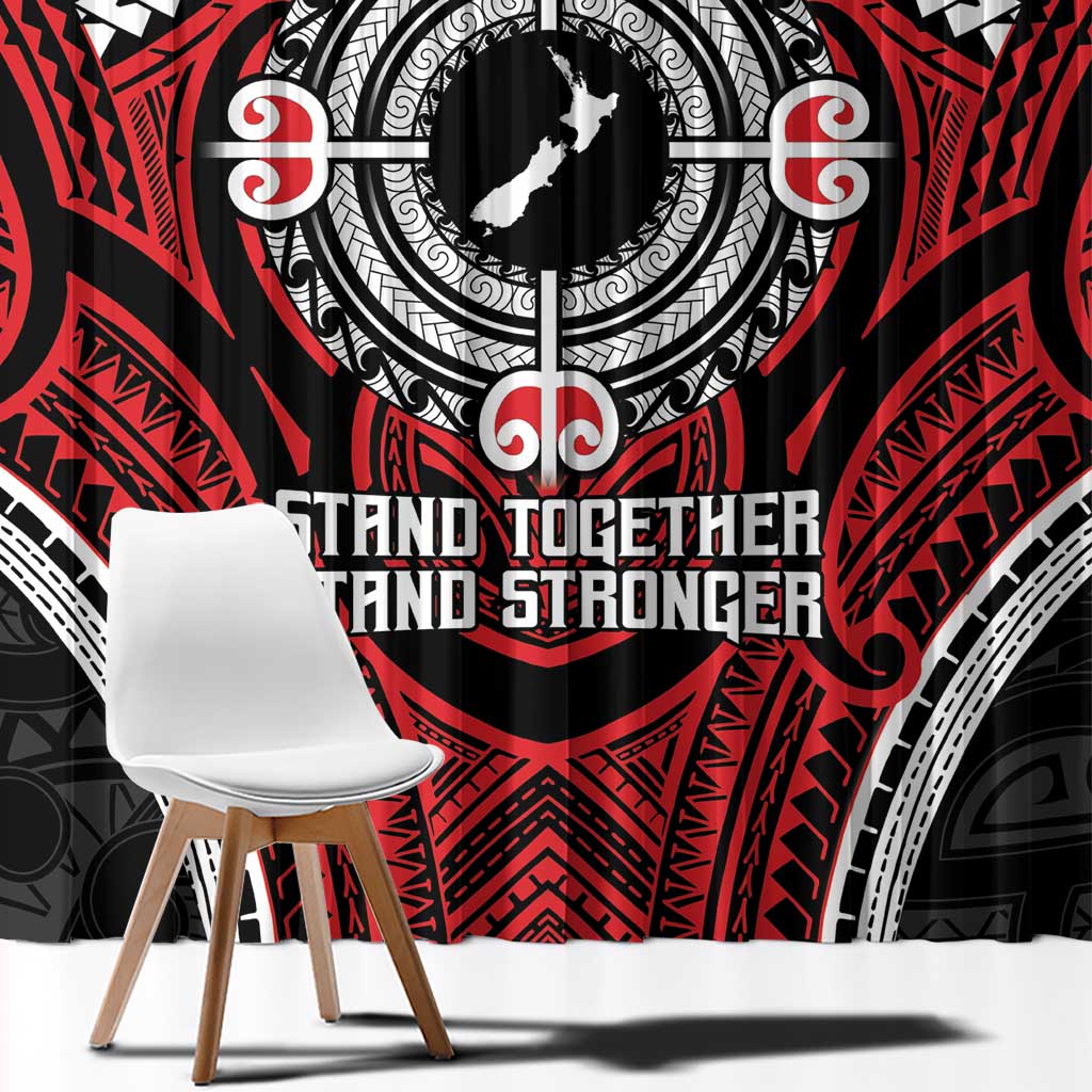 Aotearoa Proud To Be Maori Window Curtain New Zealand Fight Together LT9 - Polynesian Pride