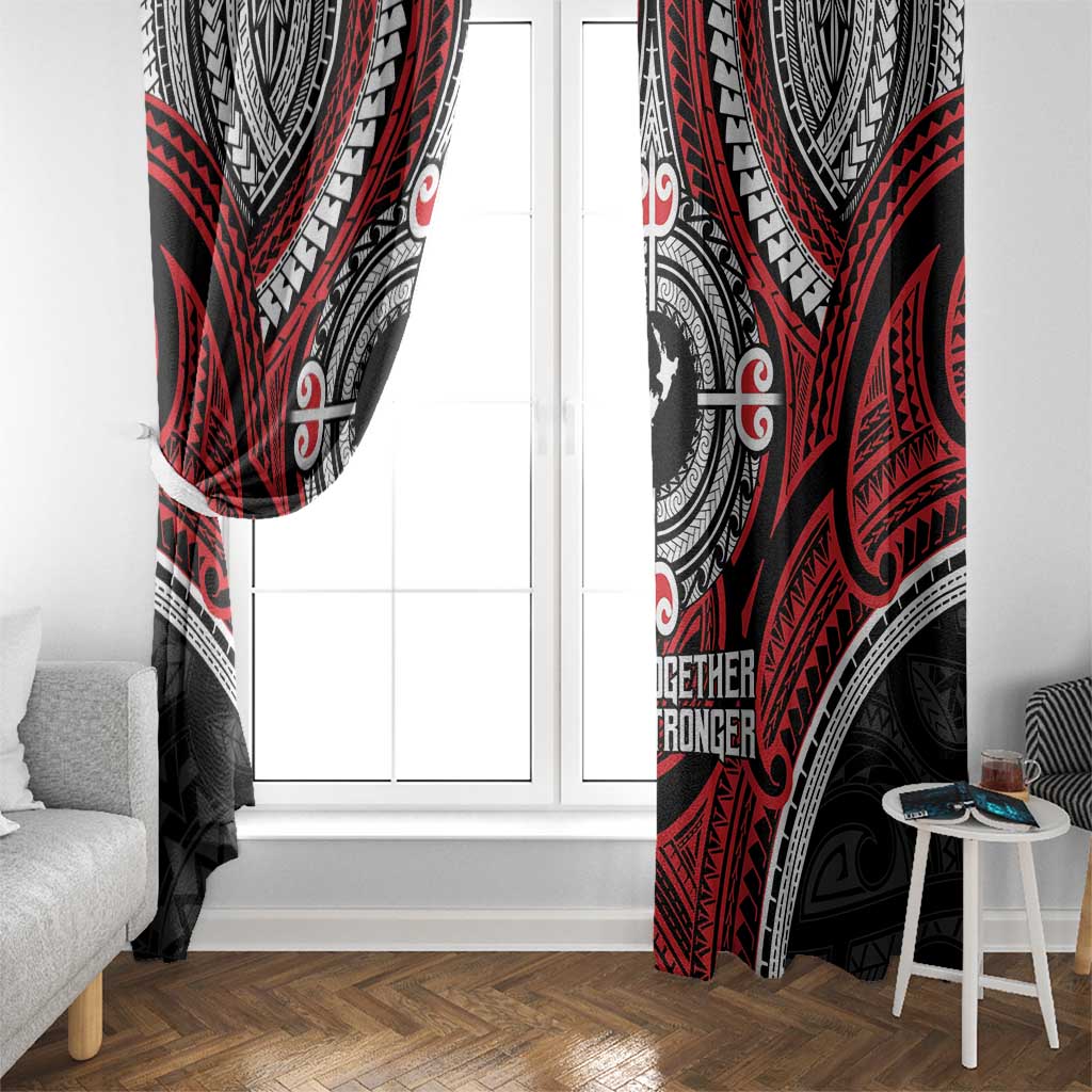 Aotearoa Proud To Be Maori Window Curtain New Zealand Fight Together LT9 - Polynesian Pride
