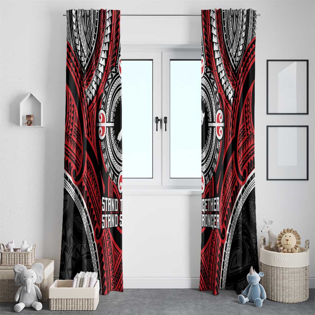 Aotearoa Proud To Be Maori Window Curtain New Zealand Fight Together LT9 - Polynesian Pride
