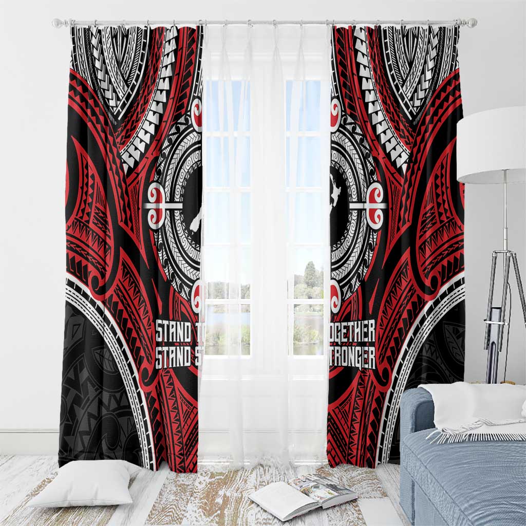 Aotearoa Proud To Be Maori Window Curtain New Zealand Fight Together LT9 - Polynesian Pride