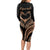 Personalised Valentines Day Romantic Lovers Long Sleeve Bodycon Dress LT9 - Polynesian Pride