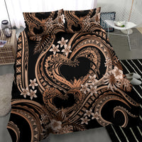 Polynesia Valentines Day Forever In My Heart Tattoo Bedding Set Gold Style LT9 - Polynesian Pride