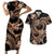 Polynesia Valentines Day Forever In My Heart Tattoo Couples Matching Short Sleeve Bodycon Dress and Hawaiian Shirt Gold Style LT9 Gold - Polynesian Pride