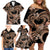 Polynesia Valentines Day Forever In My Heart Tattoo Family Matching Off Shoulder Short Dress and Hawaiian Shirt Gold Style LT9 - Polynesian Pride