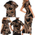 Polynesia Valentines Day Forever In My Heart Tattoo Family Matching Short Sleeve Bodycon Dress and Hawaiian Shirt Gold Style LT9 - Polynesian Pride