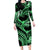 Polynesia Valentines Day Forever In My Heart Tattoo Family Matching Long Sleeve Bodycon Dress and Hawaiian Shirt Green Style LT9 Mom's Dress Green - Polynesian Pride