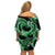 Polynesia Valentines Day Forever In My Heart Tattoo Family Matching Off Shoulder Short Dress and Hawaiian Shirt Green Style LT9 - Polynesian Pride