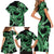 Polynesia Valentines Day Forever In My Heart Tattoo Family Matching Short Sleeve Bodycon Dress and Hawaiian Shirt Green Style LT9 - Polynesian Pride