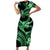 Polynesia Valentines Day Forever In My Heart Tattoo Family Matching Short Sleeve Bodycon Dress and Hawaiian Shirt Green Style LT9 Mom's Dress Green - Polynesian Pride