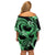 Polynesia Valentines Day Forever In My Heart Tattoo Off Shoulder Short Dress Green Style LT9 - Polynesian Pride