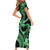 Polynesia Valentines Day Forever In My Heart Tattoo Short Sleeve Bodycon Dress Green Style LT9 - Polynesian Pride