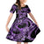 Polynesia Valentines Day Forever In My Heart Tattoo Family Matching Off Shoulder Short Dress and Hawaiian Shirt Purple Style LT9 Daughter's Dress Purple - Polynesian Pride