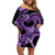 Polynesia Valentines Day Forever In My Heart Tattoo Family Matching Off Shoulder Short Dress and Hawaiian Shirt Purple Style LT9 Mom's Dress Purple - Polynesian Pride