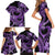 Polynesia Valentines Day Forever In My Heart Tattoo Family Matching Short Sleeve Bodycon Dress and Hawaiian Shirt Purple Style LT9 - Polynesian Pride